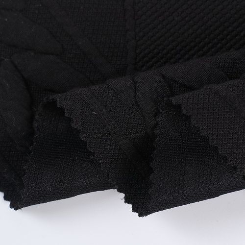 现货麦穗麻灰夹棉布料 丈青色空气层夹丝布料 冬季家居服夹棉布