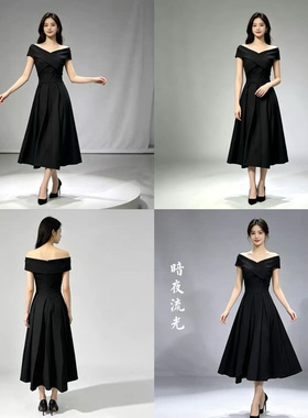 暗夜流光一字肩晚宴礼服租赁