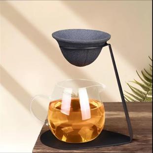 矿石无孔茶漏过滤器家用茶滤茶具配件茶滤茶漏一体公道杯泡茶神器