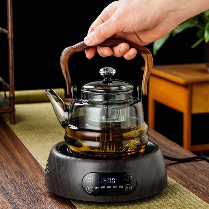 电陶炉煮茶器玻璃2025年新款茶壶套装家用智能触屏保温泡茶炉