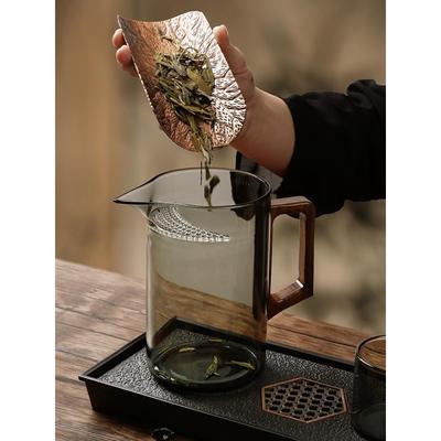 泡茶公道杯一体月牙过滤茶杯泡绿茶专用茶壶玻璃分离杯高档茶滤网