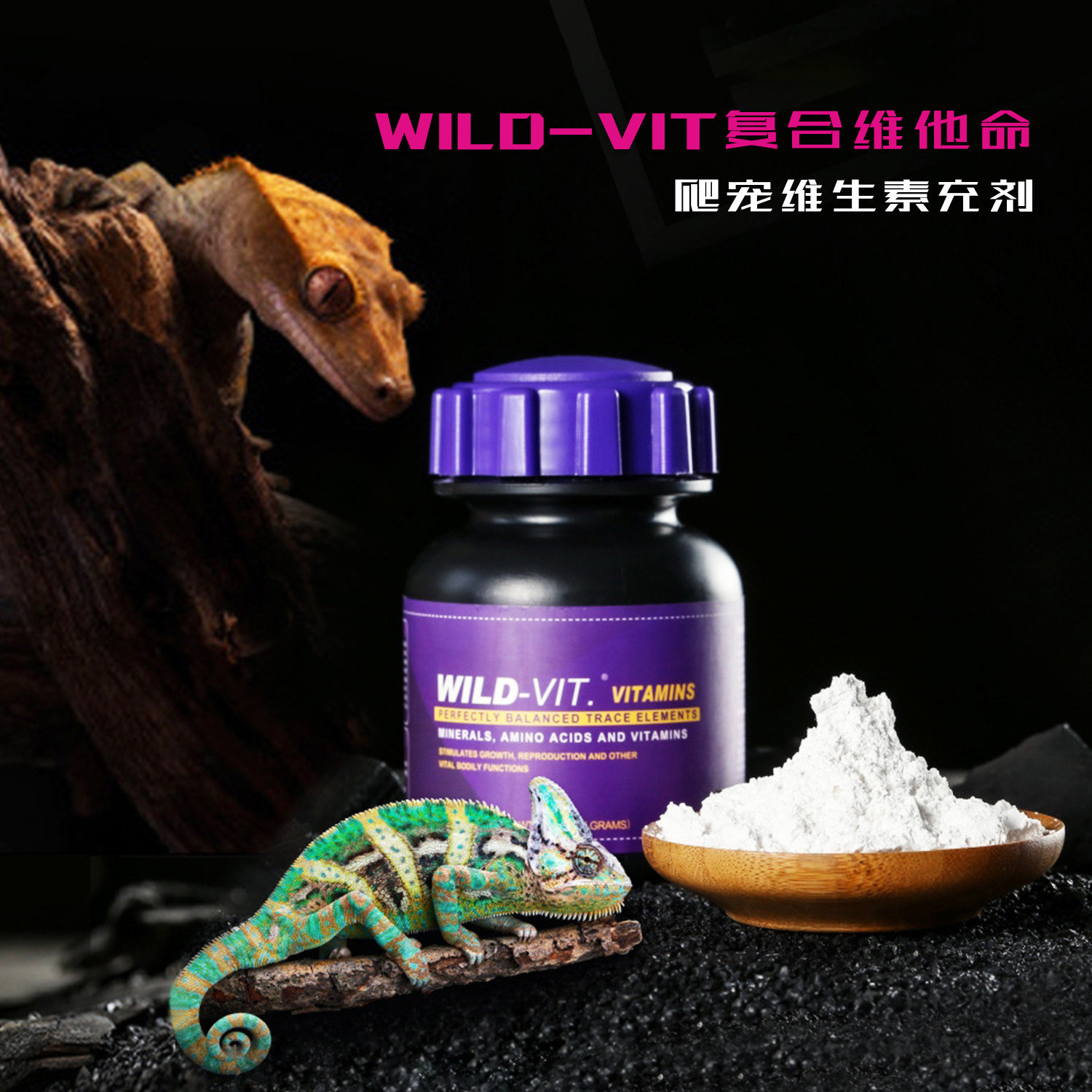 爬宠维生素美国爬虫蜥蜴蛇守宫D3钙粉综合营养粉维他命矿物质发育
