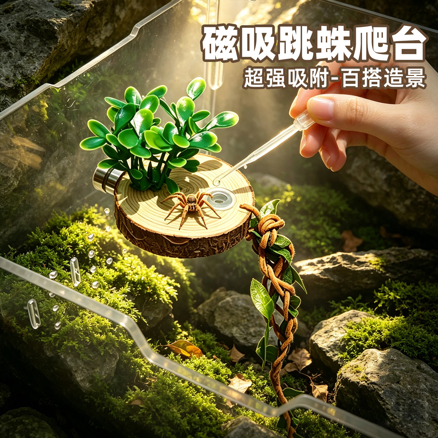 磁吸跳蛛攀爬台躲避屋造景休息台