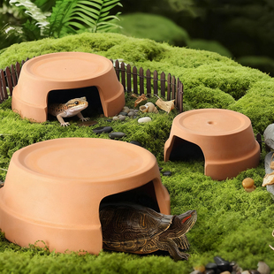 爬宠躲避屋陶瓷洞穴饲养箱造景乌龟晒背台豹纹守宫鬃狮蜥蜴蛇角蛙