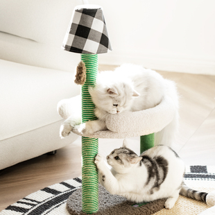 喵乎汪也猫爬架猫窝猫树一体小户型猫架子猫咪玩具V猫爬柱宠物用