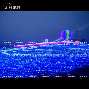 饰景观灯饰 名样广场梦幻灯光节布置圣诞美陈酒户H外热气球造型装