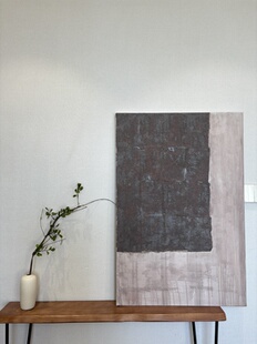 《尘》原创手绘肌理画｜侘寂风｜极简原木工业风微水泥家居装饰画