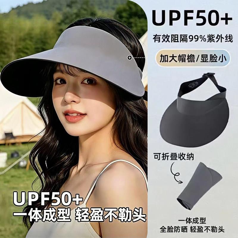 铁群岛无痕空顶帽户外骑行防晒帽女士夏季大帽簷抗UV遮阳帽图片