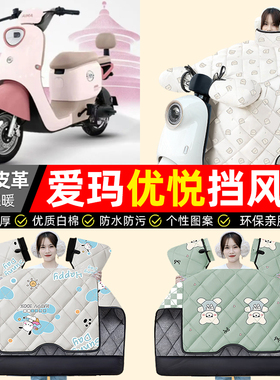 适用爱玛优悦QB02电动车挡风被冬季加绒加厚防水电瓶车装饰小配件