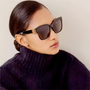 虞书欣同款双B欧美风猫眼太阳眼镜潮流街拍照高级感黑超墨镜女ins