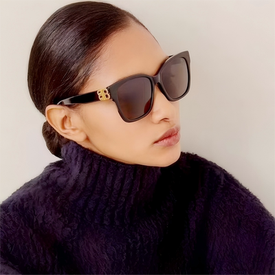 虞书欣同款双B欧美风猫眼太阳镜