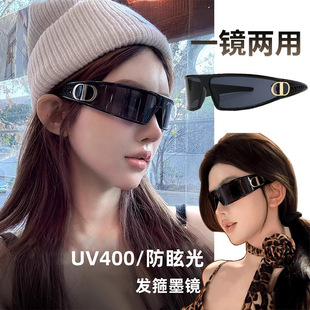 GM发箍墨镜太阳镜男女明星同款Y2K猫眼CD未来高级感防晒紫外线