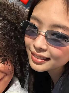 jennie同款无框浅水银色太阳镜