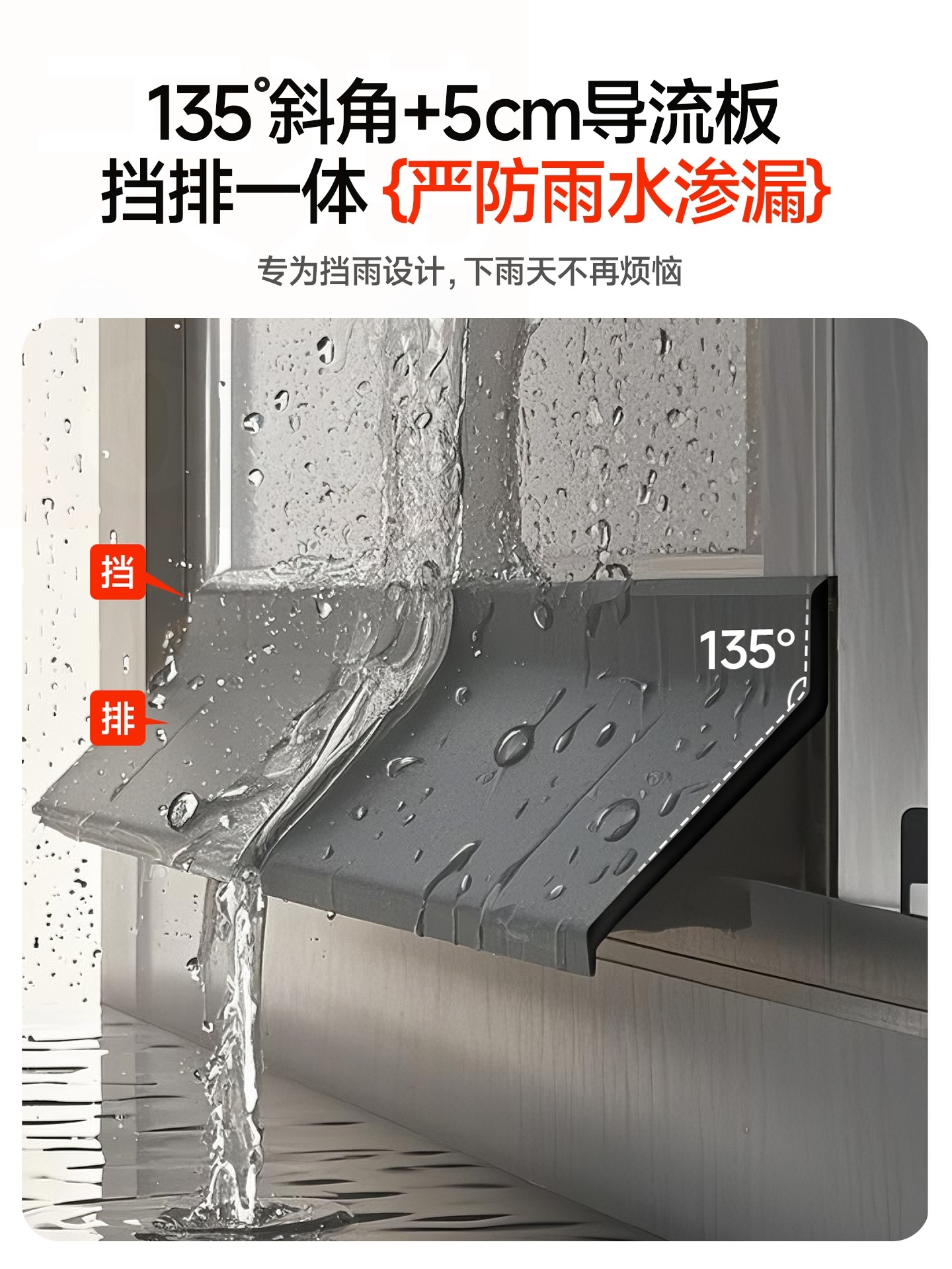 【德国精工】窗户挡雨板外沿防水挡板防雨水倒灌挡水条室外阳台