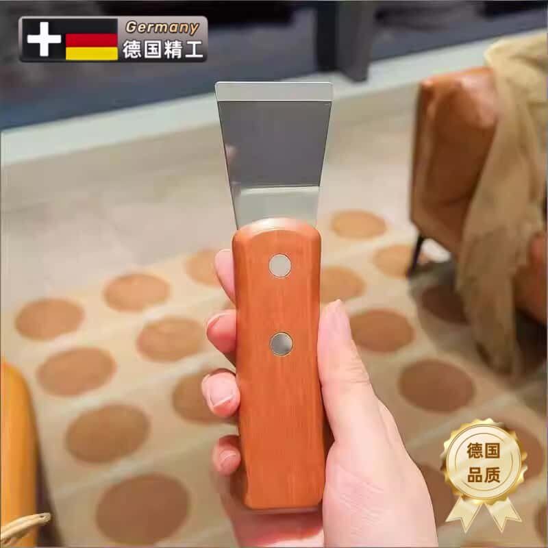 【德国】不锈钢木柄刮刀桌面清洁手工打磨刮板除冰铲油污铲刀刮刀