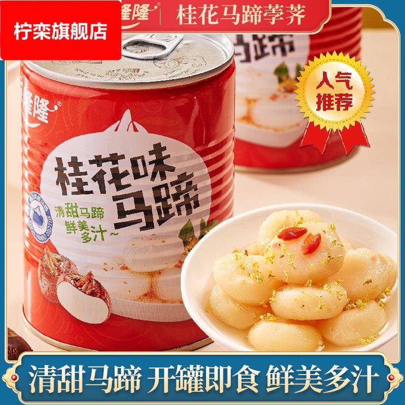 桂花马蹄清水荸荠罐头去皮马蹄水果罐头地梨即食健康糖汤水