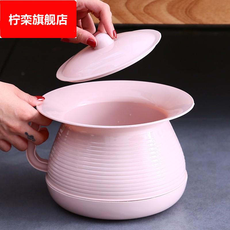 老人女士大容量加厚塑料尿壶带盖成人夜用带管防漏痰盂小便桶便盆