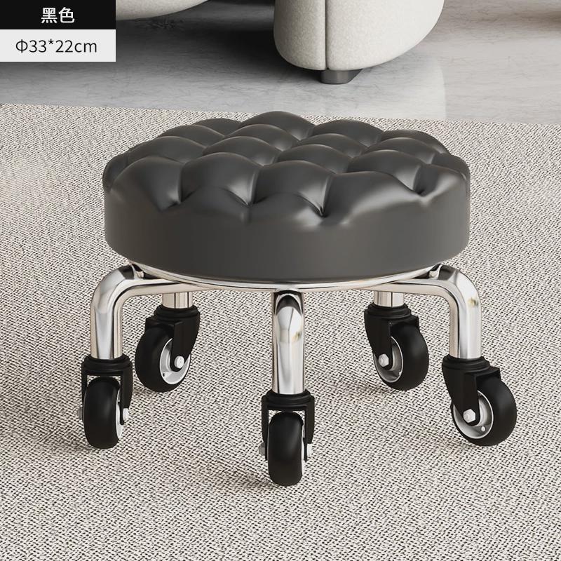 家用滑轮矮凳儿童万向轮小凳子小板凳圆凳椅子P学步矮凳美甲美新