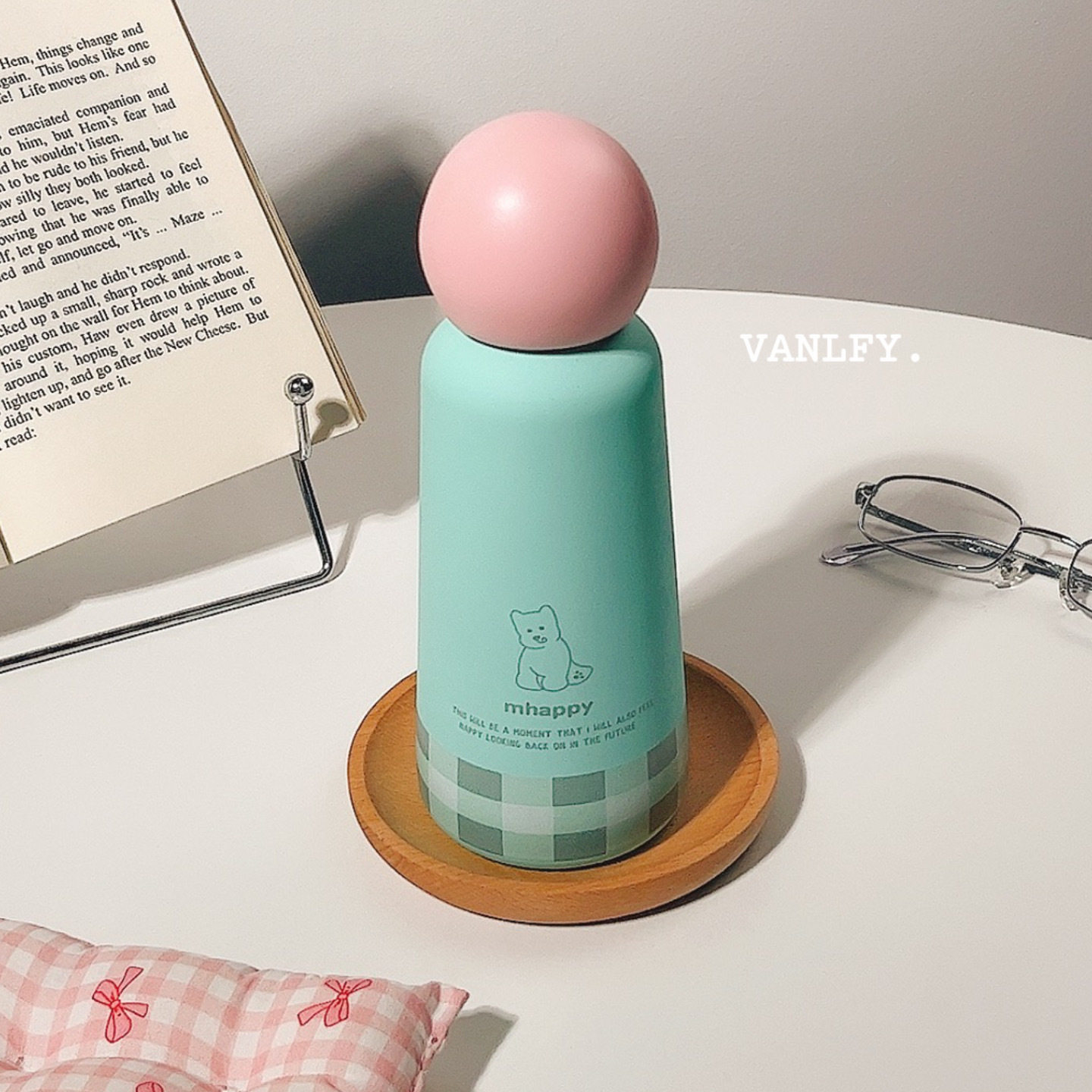 ins风高颜值新款可爱小狗复古拼色女生保温杯316不锈钢便携水壶