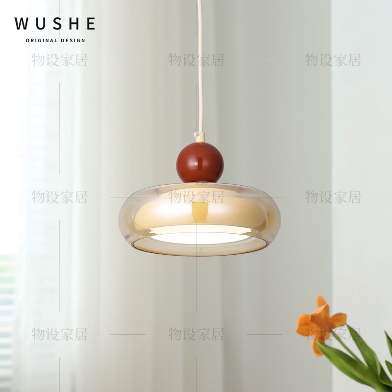 法式床头吊灯卧室奶油风吊线灯中古复古主卧小吊灯氛围感酒吧台灯