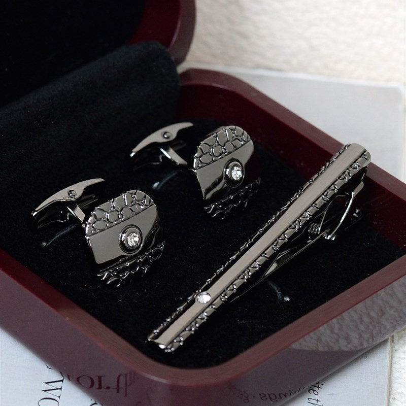 领带夹袖扣套装时尚男士配饰高档商务别针法式衬衣扣子西装领夹潮