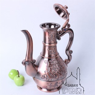 复古金属婚庆酒具家用手工雕花白酒壶摆件礼品 俄罗斯复古酒壶欧式