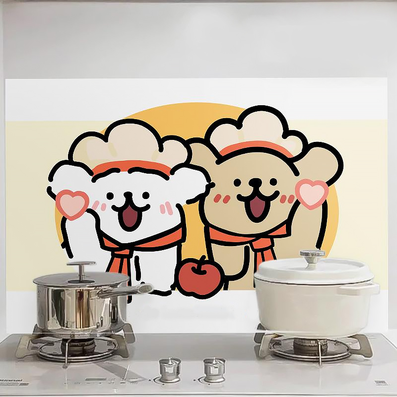 线条小狗油烟贴厨房防油贴纸装饰
