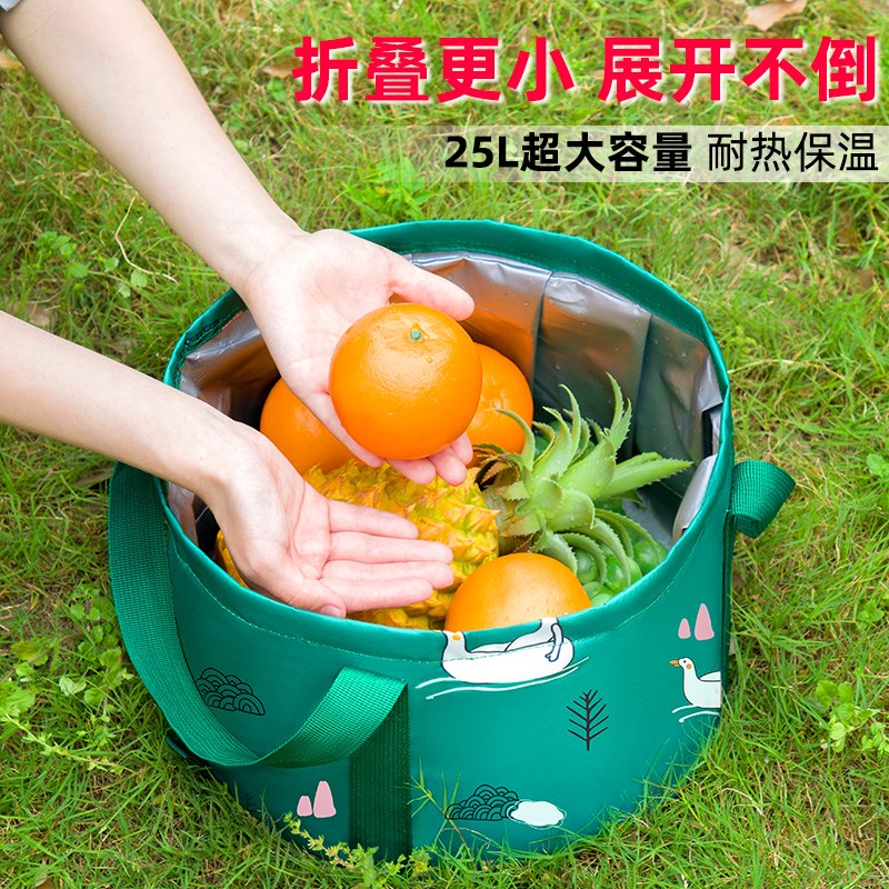 户外旅行折叠软盆便携式水盆洗衣袋旅游泡脚桶多功能露营布袋车载