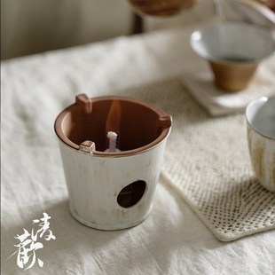 复古陶泥碳炉小火炉 清欢 家用围炉煮茶风炉粗陶烧水炉子炭炉