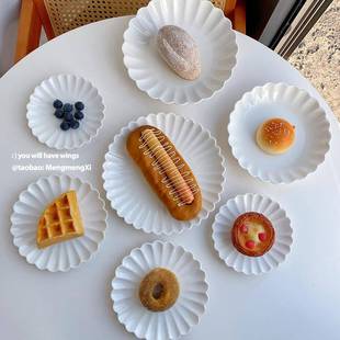 菊皿陶瓷餐盘蛋糕面包盘甜品西餐盘早餐意面盘家用水果盘牛排 日式