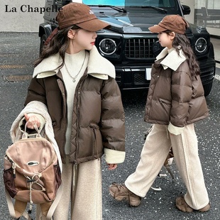 免洗女童冬装棉衣2026新款洋气中大童羽绒棉袄时髦加厚棉服外套