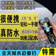 追雨新款夜钓灯蓝光防水USB灯头氙气超亮强光大功率激光炮钓鱼灯