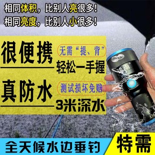 夜钓灯蓝光防水USB灯头氙气超亮强光大功率激光炮钓鱼灯 追雨新款