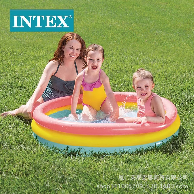 intex57412 荧光三环充气水池 球池儿童游泳池沙池 洗澡浴盆