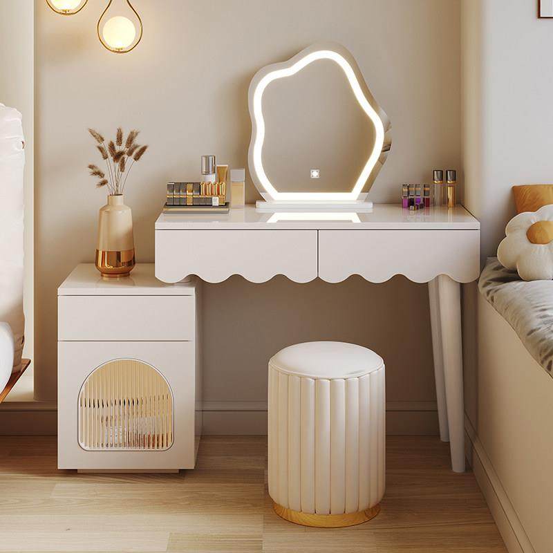 实木轻奢小户型奶油风卧室简约梳妆台2023新款床头柜一体化妆桌,住宅家具,梳妆台/桌,淘宝优惠券,粉丝福利购,淘宝优惠卷