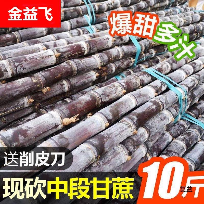 广西黑皮甘蔗新鲜现砍孕妇水果应季榨汁脆甜杆1/5/10斤包邮