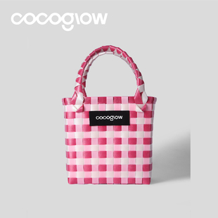 cocoglow芭比系列菜篮子女士手提包手工编织包泰国小众女包度假包