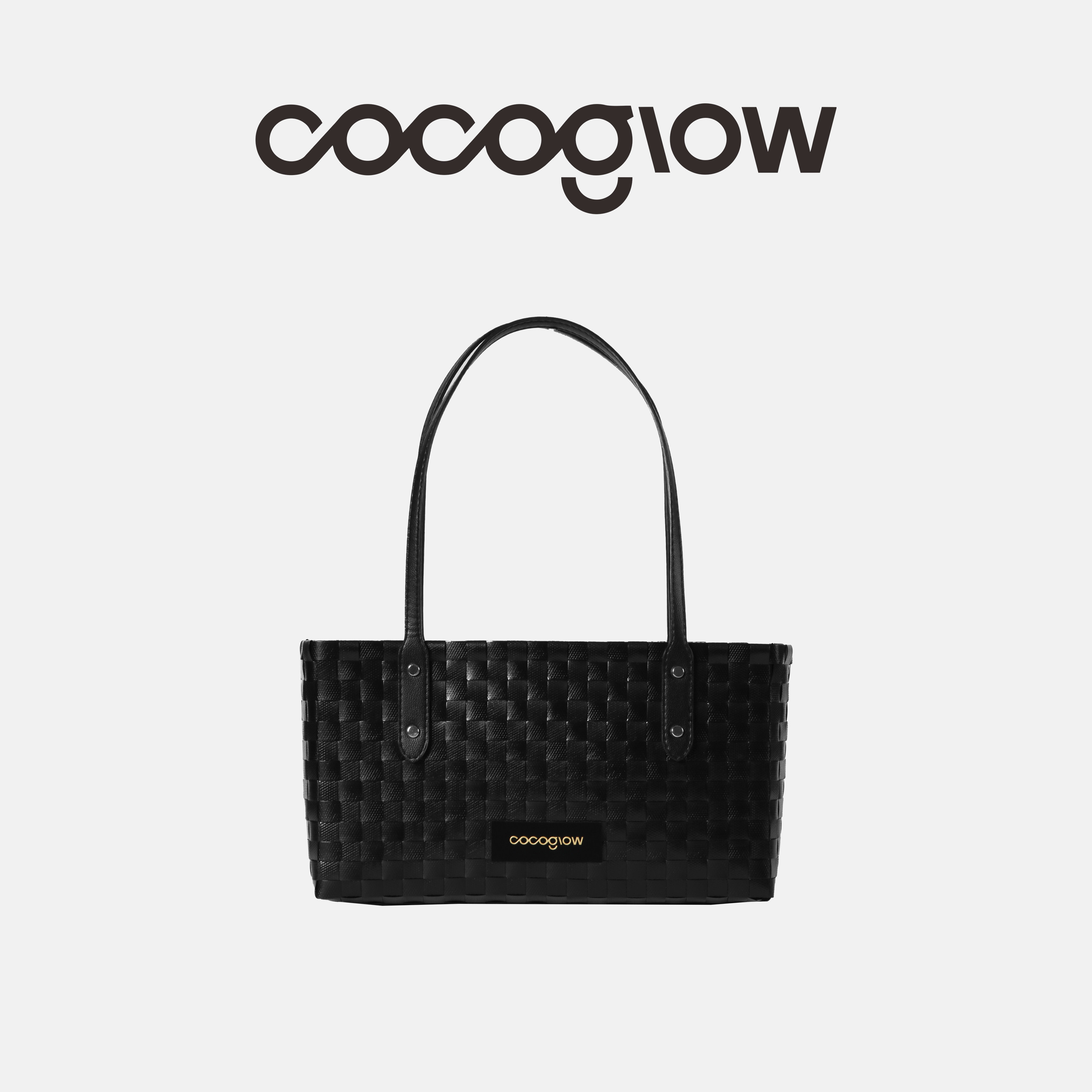 【余承恩同款】cocoglow黑金系列菜篮子泰国小众手工编织包手提包图片