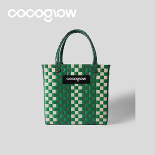 cocoglow绿野仙踪系列菜篮子女士手提包手工编织包泰国小众度假包