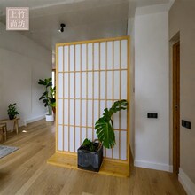 日式屏风a隔断客厅2025新款进门简约可移动全遮挡案几屏风一体玄