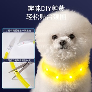 狗狗夜间发光项圈充电脖圈可调节夜光防咬宠物脖圈外出遛狗防丢用