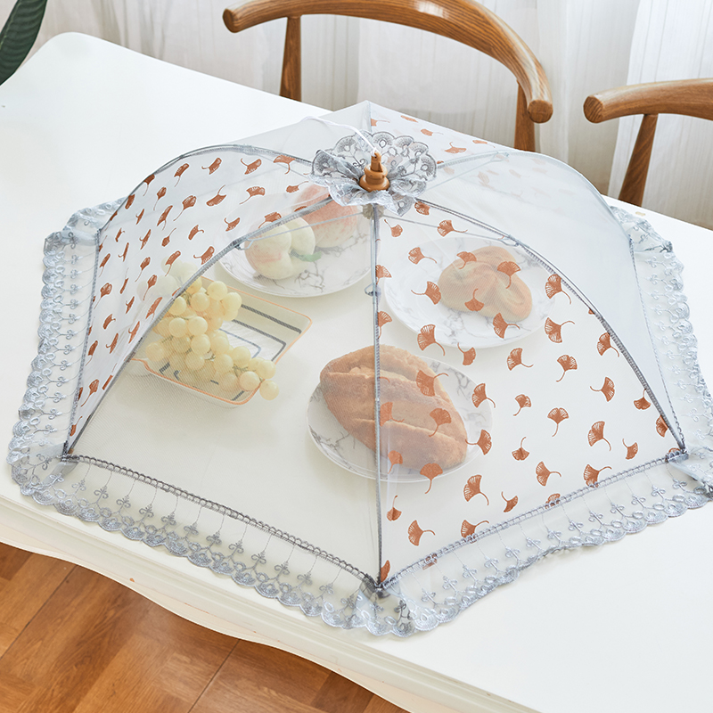 夏季餐桌盖菜罩透气防蝇饭菜罩子可折叠大号食物罩菜伞透明网纱罩
