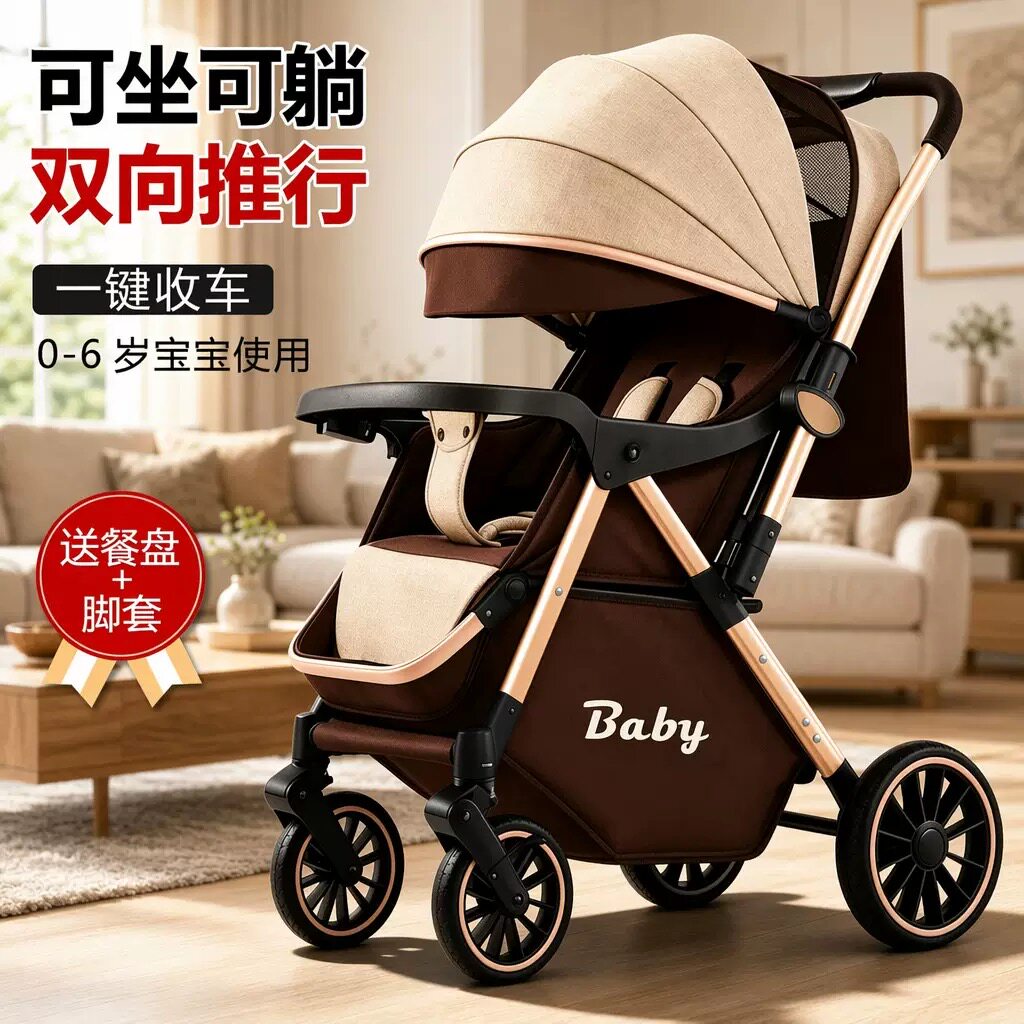 双向婴儿车轻便便携式高景观儿童手推车减震折叠遛娃神器宝宝新生