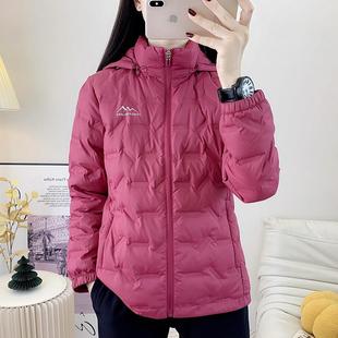 2025冬季新款轻薄羽绒服女士石墨烯保暖可脱卸帽短款外套户外内胆