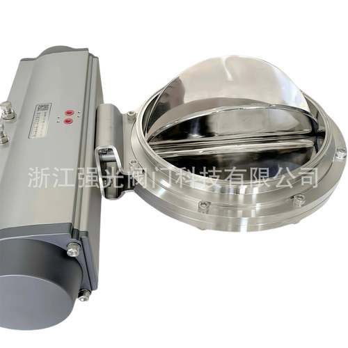 304/316L快装卡盘法兰卫生级食品级不锈钢气动旋转四瓣阀
