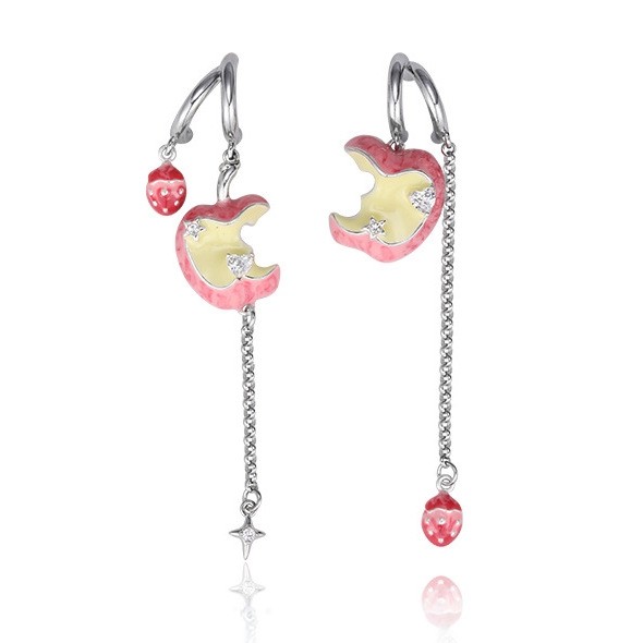 鱼头星星小众耳饰咬一口苹果长款流苏甜酷耳钉女生设计感耳环饰品,饰品/流行首饰/时尚饰品新,耳钉,淘宝优惠券,粉丝福利购,淘宝优惠卷