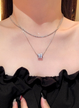 鱼头星星小众轻奢感锁骨链气质金属项链女生双层叠戴礼物饰品正品