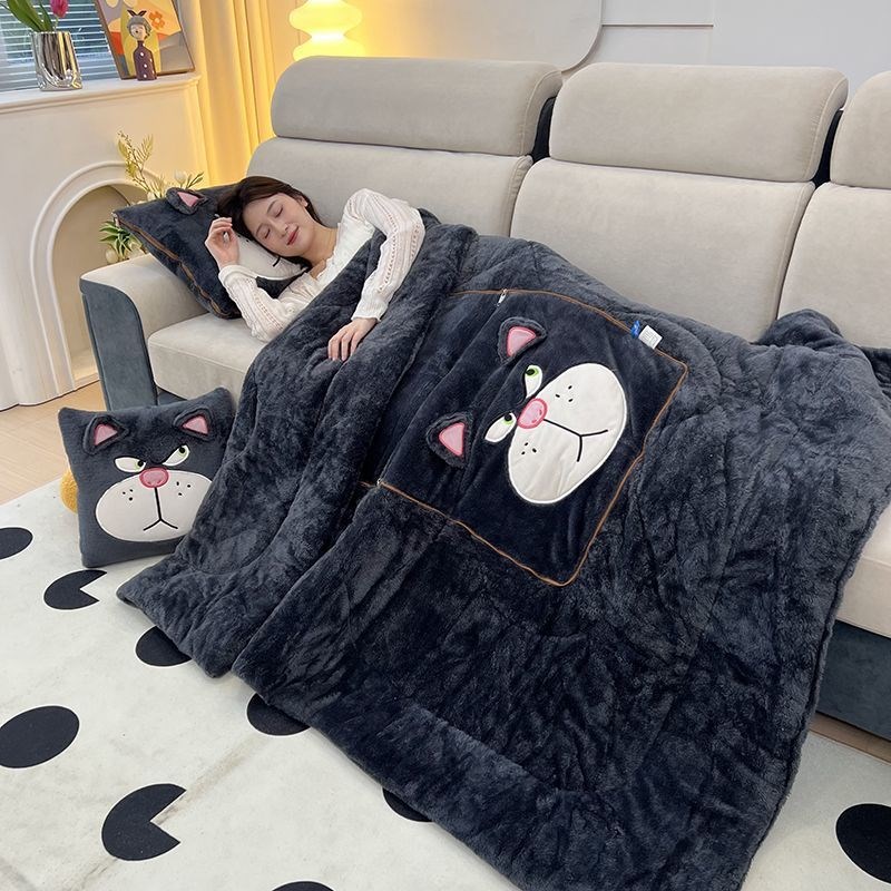 史迪仔抱枕被子两用车载枕头二合一车用午睡靠枕空调毯子冬天加厚