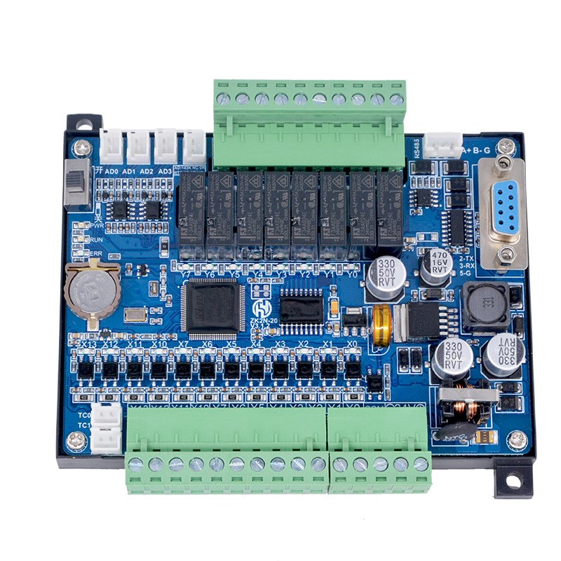 PLC工控板【3年质保】领控ZK2N-20MR MT4AD带模拟量温度fx2n国产