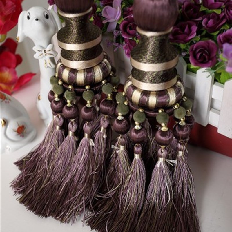 窗帘挂球绑带绑绳吊球流苏穗帘头穗装饰球欧式一对现代简约扎束带